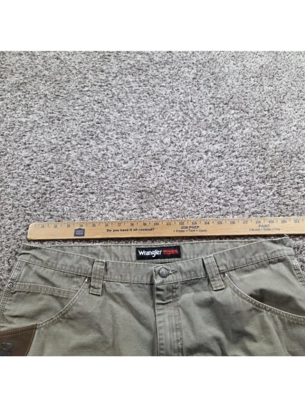 Wrangler Riggs Workwear Pants Mens 40x32 Beige Ripstop Carpenter Double Knee